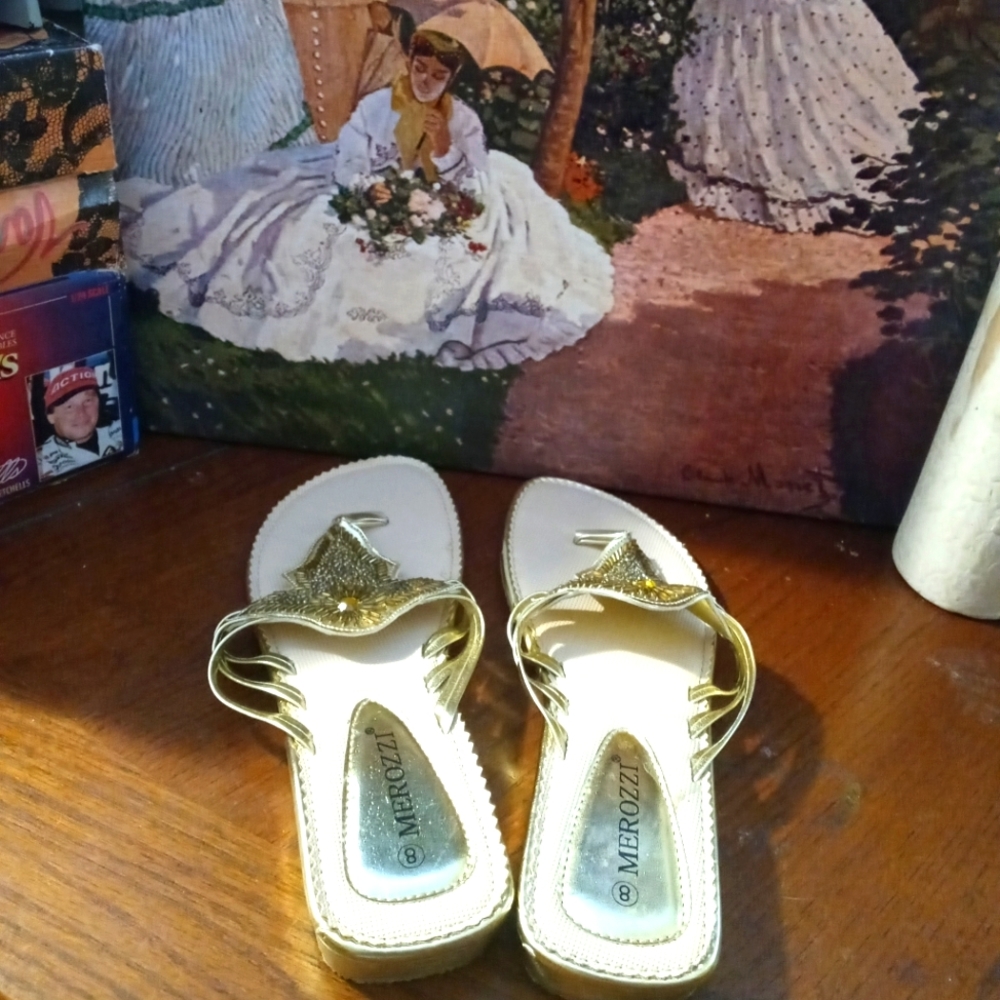 🆕 Merozzi Stylish rhinestone sandals 👡 Size 8 Women,Italian Designer,Nice 🎁